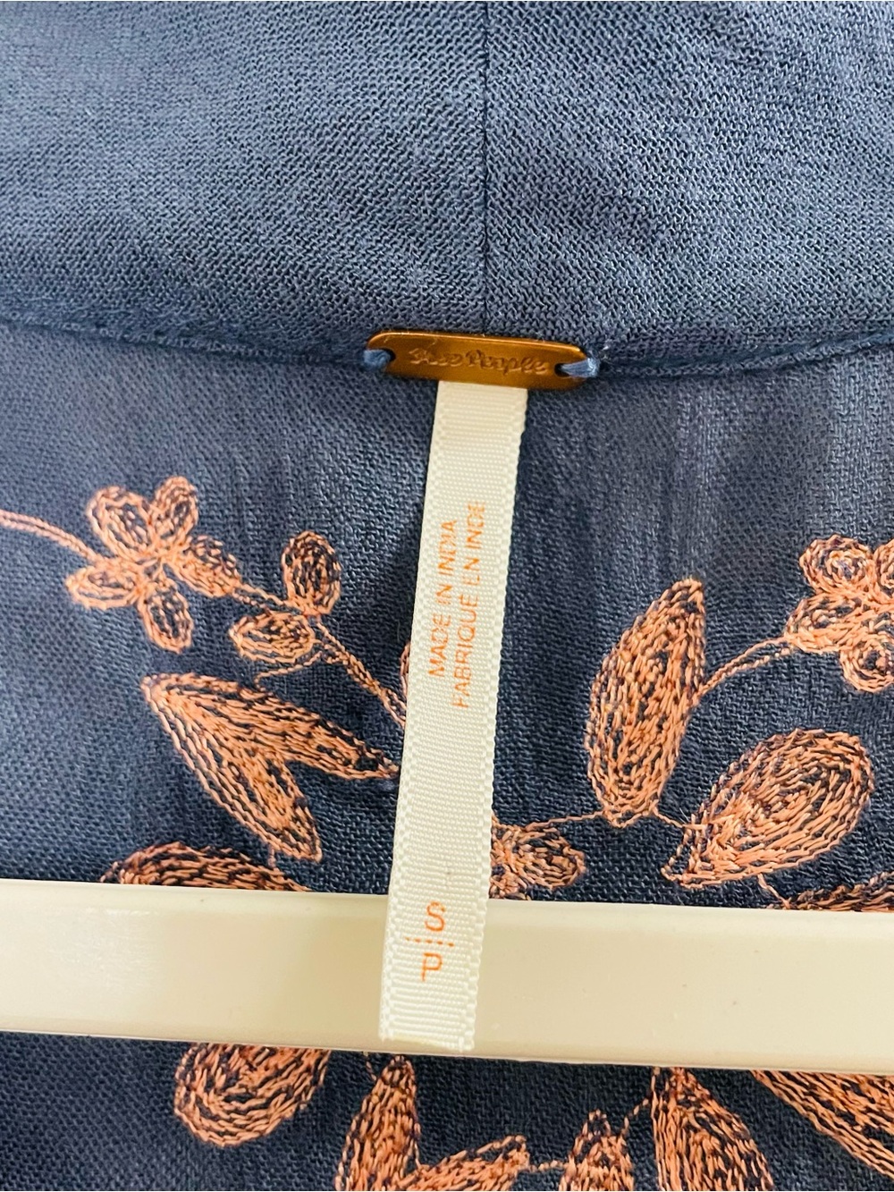 Free People Blue Pink Embroidered Fable Midi Dress | Small - Picture 8 of 8
